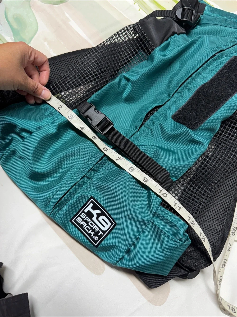 turquoise K9 Sport Sack Trainer backpack dog carrier mesh sides adjustable strap